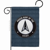 Breeze Decor G158495-BO Proud Aunt USSF Garden Flag Armed Forces Space Force 13 x 18.5 in. Double-Sided Decorative Vertical Flags for House Decoration Banner Yard Gift