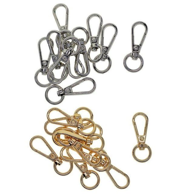 Baohd 10 Pièces Pivotant Mousqueton Clips Porte-Clés Porte-Clés DIY Argent