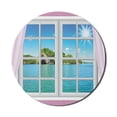 thumbnail image 1 of Ocean Mouse Pad for Computers, Ocean View from the Window on Island in Sunny Summer Day Peaceful Relaxation Resting, Round Non-Slip Thick Rubber Modern Mousepad, 8" Round, Pink Blue, by Ambesonne, 1 of 2