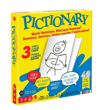 Pictionary Board Game, Drawing Game for Kids, Adults & Game Night with Dry Erase Markers & Boards