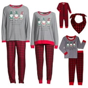 Derek Heart Kids Unisex Gnomes Holiday Matching Family Pajamas Set, 2-Piece, Sizes XS-XL