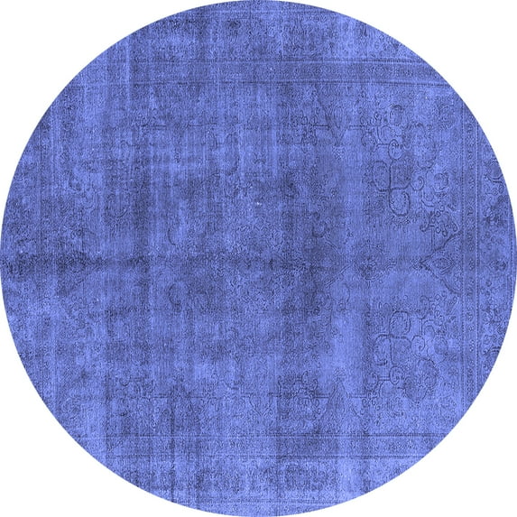 Ahgly Company Indoor Round Oriental Blue Industrial Area Rugs, 8' Round