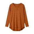 thumbnail image 7 of yillto Tshirts for Womens Long Sleeve Basic Shirts Sofy Stretchy Crew Neck Solid Color Loose Tees, 7 of 7