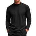 thumbnail image 6 of Enjoytime Mens T Shirts Mock Neck Stretch Long Sleeve Shirt Solid Fitted Lightweight Casual Fall Basic Tops, 6 of 6