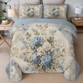thumbnail image 3 of Davulos Quilt Set Full/Queen Size, 3 Pieces Floral Summer Bedspread Coverlet Set Soft Microfiber Reversible Lightweight Bed Cover for All Season(1 Quilt, 2 Pillow Shams), 3 of 8
