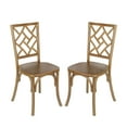 thumbnail image 2 of Flash Furniture Commercial Grade Pecan Solid Wood Stackable Dining Chair with Intricate Back Detail - Set of 2, 2 of 13