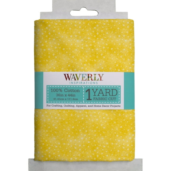 Waverly Inspirations 1 Yard Cut 100% Cotton Norway Dots Fabric, Honey Yellow, 44” Wide for Quilting & Sewing