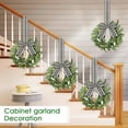 thumbnail image 5 of 1 Pcs 9" Mini Farmhouse Wreath for Front Door Artificial Faux Kitchen Cabinet Wreaths Small Farmhouse Decor for Front Door Porch Wall Window Decor(Classic Style), 5 of 6