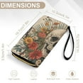 thumbnail image 6 of Womens Wallet Bifold Ladies Cluth Bag Wristlet Wrist Strap Long Purse Skull Flowers Illustration Design, 6 of 6