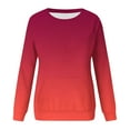 thumbnail image 5 of cocolona Womens Crewneck Sweatshirt Fall Long Sleeve Shirts Fashion Casual Loose Gradient Color Tops with Pockets, 5 of 6