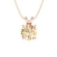 thumbnail image 2 of 1.0 ct Brilliant Round Cut Solitaire Natural Morganite 14k Rose Solid Gold Everyday Affordable Designer Necklace Pendant with 16" Chain, 2 of 7