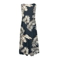 thumbnail image 4 of JULMCOMO Summer Dresses for Women 2024 Swing Sleeveless Beach Dress Floral Print O Neck Summer Tiered Beach Wear Casual Fashion Boho a Line Dress, 4 of 4