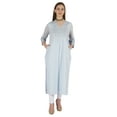 thumbnail image 5 of Phagun Indo WesternSolid Kurti For Women's V-Neck W/ Side Slit Indian Traditional Wear, 5 of 7