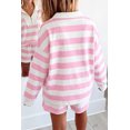thumbnail image 3 of ZhiHiMeRi Cotton Lounge Shorts Set, Striped Zipper Pullover Top M, 3 of 12