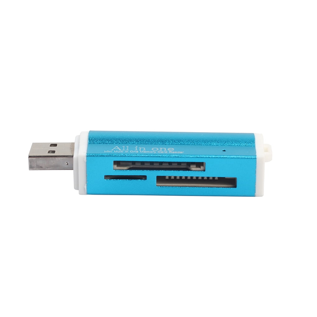 All In 1 Combo Hub USB 2.0 3 Ports Card Reader for SD MMC M2 MS Pro Duo Blue Value-5-Star 