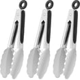 thumbnail image 1 of Mini Stainless Steel Kitchen Tongs 7-Inch Serving Tongs Small Cooking Tongs, Set of 3 (Silver), 1 of 5