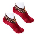 thumbnail image 2 of Naierhg Thermal socks Winter Short Socks Thick Cozy Wear Short Tube Non-slip Foot Cover Keep Warm Soft Women Men Coral Fleece Socks for Indoor Outdoor Wine Red, 2 of 8
