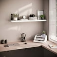 thumbnail image 5 of Ballucci 48" Floating Shelf, Wood Wall Mount Shelf with Invisible Bracket, 8" Deep, White, 5 of 8