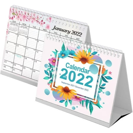 Kcsd Small Desk Calendar 2021-2022, 9X7.7 Inches, Use Standing Calendar Sep 2021 To December 2022, Thick Paper, Floral Standup Calendar 2022, 2021-2022 Stand Up Calendar | Walmart Canada