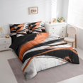 thumbnail image 3 of Black Orange Ombre Twin Comforter Set 7-Piece for Girls Boys Chic Watercolor Bedding Comforter Sets, Abstract Gradient Bed in a Bag Hippie Splash Bedding Set, Geometric Lines Bed Sheets Set, 3 of 6
