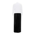 thumbnail image 3 of Perfectbot Womens Elegant Pleated Dresses, Maxi Length Long Sleeve Ribbed Knit Sweater Dress for Spring, 3 of 5