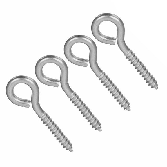 4 Pieces 3.15" inch Heavy Duty Metal Screw Eye Fasteners Hook Swing Hooks for Hammock Stand, Swings Chair, Yoga, Indoor & Outdoor, Self Tapping Screws