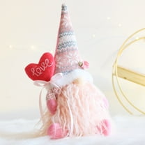 Pink Christmas Valentine Gnomes Decorations Handmade Swedish Tomte Gnome with Love Heart Scandinavian Figurine Pink Gnomes Plush Elf Valentines Day Decor Birthday Wedding gift