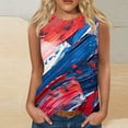 thumbnail image 5 of Fartey Plus Size Red White Blue Tank Tops for Women American Flag Sleeveless Patriotic Tee Shirts 4th of July Patriotic Undershirt Loose Casual Festival Blouses Blue S, 5 of 5