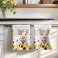 thumbnail image 7 of Pig Sunflower Western Kitchen Towels Set of 4, Rustic Daisy Grey Wooden Absorbent Dish Towels for Kitchen, Microfiber Hand Towel, Quick Drying Tea Towel for Cleaning Decorative Dishcloths, 7 of 7