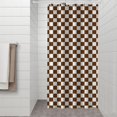 thumbnail image 2 of Brown and White Checkerboard Pattern Shower Curtain 36"x72" ,Bathroom Decorative Shower Curtains Set with 12 Hooks,Modern Waterproof Washable Shower Curtain, 2 of 6