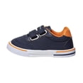 thumbnail image 2 of Beverly Hills Toddler Canvas Slip On Adjustable Strap Sneakers, Navy Orange, Size: 5, 2 of 7