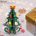 thumbnail image 2 of Spencer 7.5 inch Tabletop Mini Wooden Christmas Tree with 24 Mini Ornaments for Christmas Decorations （Green）, 2 of 8