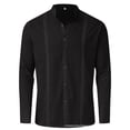 thumbnail image 5 of Frontwalk Mens Tops Hippie Shirts Roll Up Long Sleeve Tunic Shirt Men Regular Fit Blouse Button Down Black M, 5 of 7