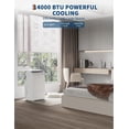 thumbnail image 4 of 14,000 BTU Portable Air Conditioner, 3 in-1 Standing AC Unit with Dehumidifier and Fan, Remote and LED Touch Panel, Sleep Mode, Window Kit, Cools up to 750 Sq.Ft., Quiet Operation, White Top, 4 of 7