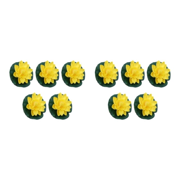 Flor de loto artificial Yuarrent 5 piezas decoración interior/exterior amarillo