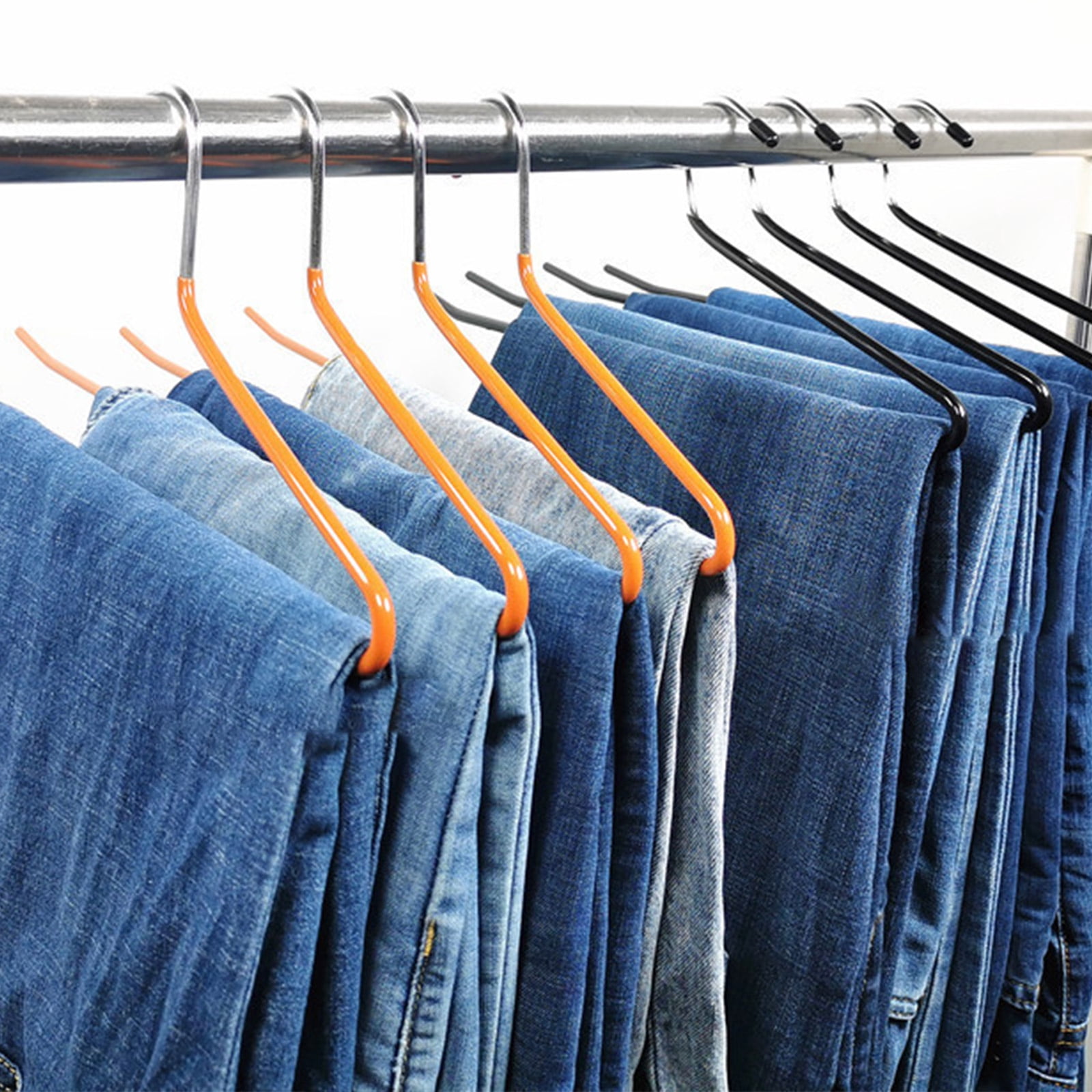 Pants Hangers 12 Pack Heavy Duty Hangers Open Ended No for Sharp Edges 4 Colors Jeans Hanger Trouser Slack Hangers