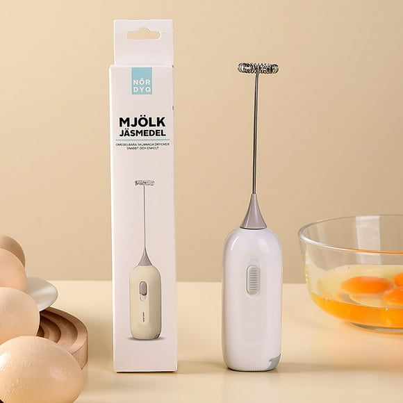 Batteur à Oeufs Rotatif Portatif pour la Pâtisserie en Cuisine, Fouet en Acier Inoxydable pour Oeufs, Lait et Boissons