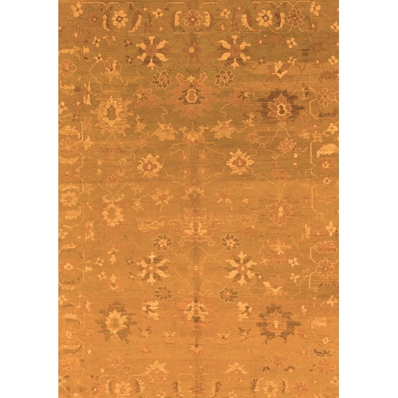 Ahgly Company Indoor Rectangle Abstract Orange Modern Area Rugs, 8' x 12'