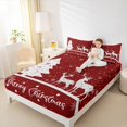 thumbnail image 5 of Homewish Dreamy Moose Reindeer Twin Sheet Sets for Kid, Magic Christmas Tree Twin Fitted Sheet, Happy New Year Flat Sheet, Breathable Home Decor, 3-Piece, 5 of 8
