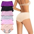 thumbnail image 1 of HAHDAXIA Culottes Anti-Fuites pour Femmes, Culottes d'Incontinence Imperméables en Coton, Culottes Anti-Fuites Grande Taille, 6 Pcs, Multicolores, 4TG, 1 of 7
