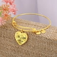 thumbnail image 4 of Give Her An Encouraging Gift. Be Still An Know That I Am God -  Heart Bangle Bracelet For Her - Heart Bangle Bracelet (Personalized Engraving Option), 4 of 5