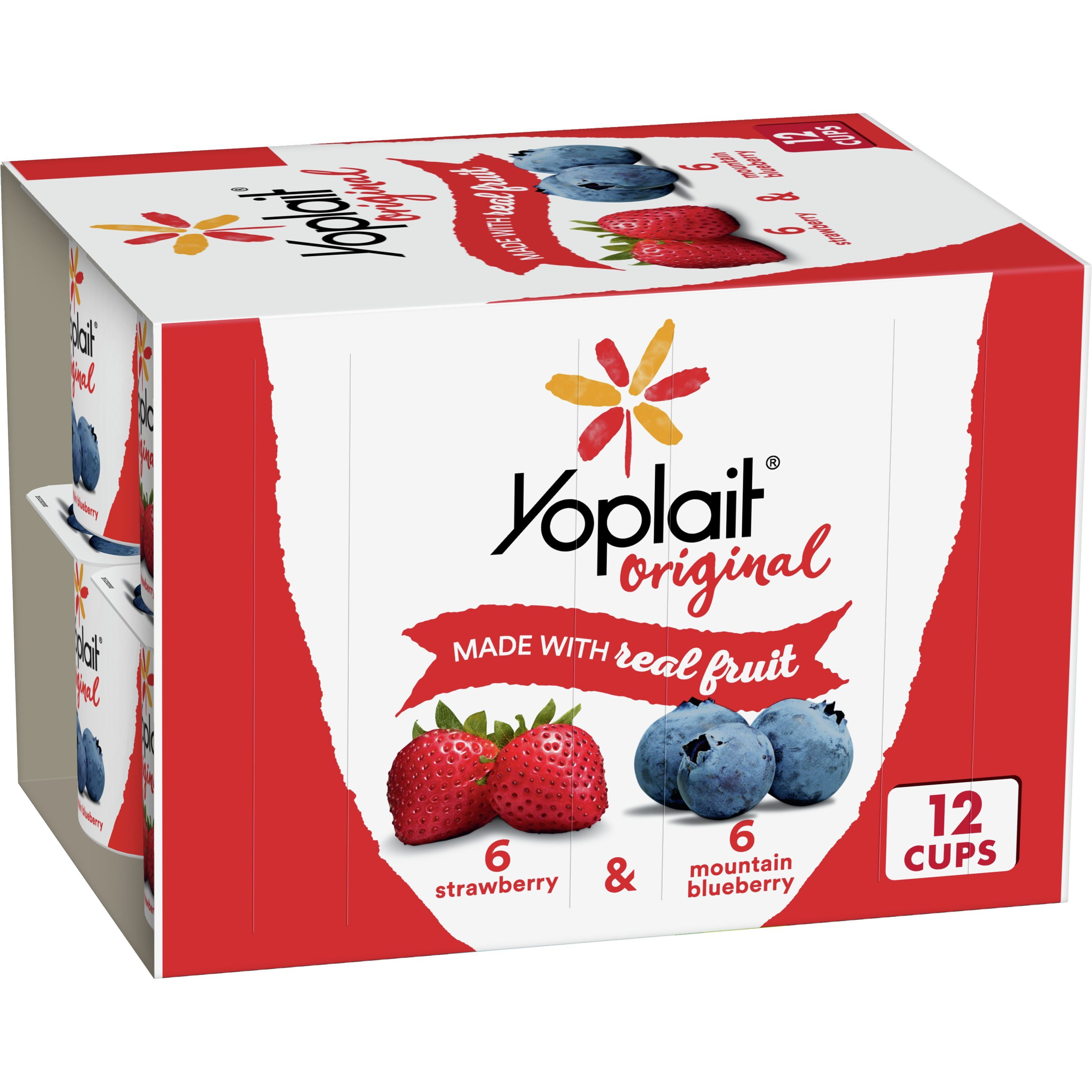 Activia Low Fat Strawberry & Peach Probiotic Yogurt Cups - 12 ct - 48 oz  pkg