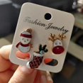 thumbnail image 5 of Juego de 3 broches navideños con diseño de Feliz Navidad, calcetines navideños, alce, insignia esmaltada, broche pequeño, joyería de moda para mujer, regalos para fiestas, 5 of 5