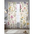 thumbnail image 3 of Wildflowers Semi Sheer Curtains 84 Inch Length 2 Panels Set, Blossoming Botanical Prints Garden Floral Sheer Kitchen Curtain Privacy Voile Window Curtain for Living Room Bedroom Rod Pocket Drapes, 3 of 7