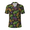 thumbnail image 2 of Daiia Mardi Gras Surface Pattern Men’s Polo Shirts,Solid Deck Shirt,Classic Fit, Breathable Cotton Polo for Casual and Sport Wear-XX-Large, 2 of 9