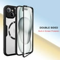 thumbnail image 4 of Strong Magnetic Phone Case for For iPhone 15,[Built-in Screen Protector][Compatible with Magsafe][Military Shockproof Dropproof] Heavy Duty Transparent Phone Case Cover,Darkgreen, 4 of 8