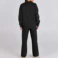 thumbnail image 4 of RYRJJ Lounge Sets for Women Sweatsuit 2 Piece Outfits Oversized Zip Up Sweatshirt Jacket Wide Leg Sweatpant Tracksuit Matching Set(Black,L), 4 of 9