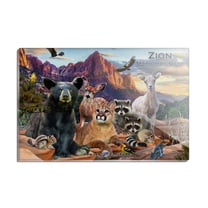 Zion National Park Utah UT Animals Cougar Bear Deer Raccoons Rectangle Acrylic Fridge Refrigerator Magnet