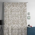 thumbnail image 5 of Farmhouse Khaki Semi Sheer Curtains Drapes for Living Room, Bedroom, French Doors Window 54 Inches Long, Vintage Flower Leaf Botanical Plant Rod Pocket Chiffon Curtain Drapery Voile Draperies Panel, 5 of 6