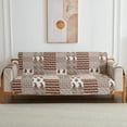 thumbnail image 1 of Xiao Hua Cojín de sofá estampado marrón, sofá antideslizante integrado para sala de estar, funda para sillón de 2 plazas, funda protectora para sofá, 45,66 x 74,8 pulgadas, 1 of 5